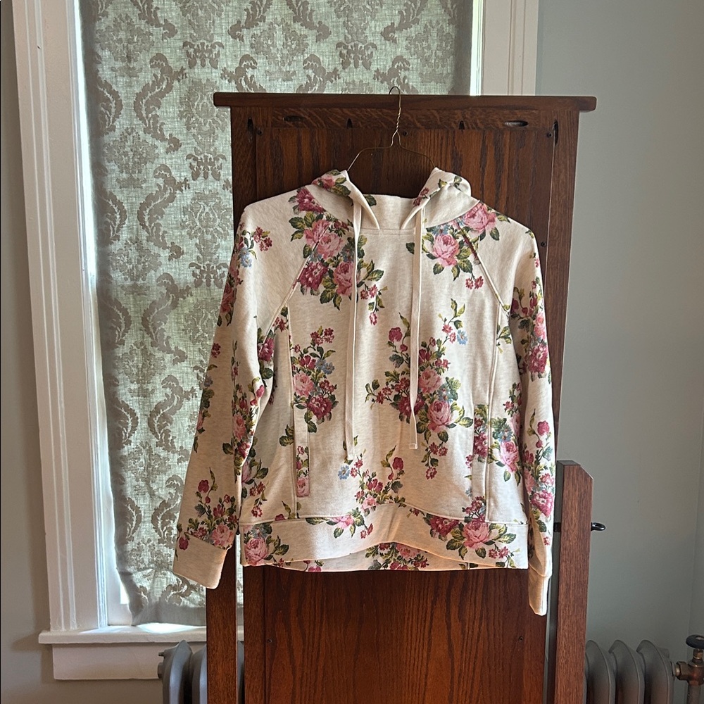 Anthropologie daily practice hoodie, floral, size M
